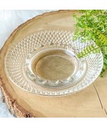 VTG Anchor Hocking Sure Snuff Hobnail Clear Diamond Cut Glass 5&quot; Round A... - $7.74