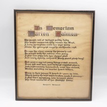 Framed Richard Brownell Poem In Memoriam - £98.83 GBP