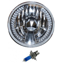 7&quot; H6024/6014 Crystal Halogen White LED Halo Ring Amber Turn Signal H4 Headlight - £35.62 GBP