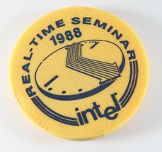 Vintage 1988 INTEL Computer Real Time Seminar Foam Promo Graphic Adverti... - $45.43