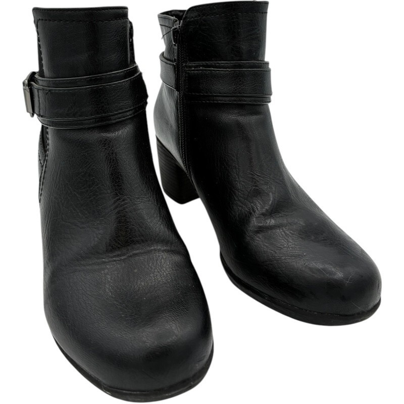 Croft & Barrow women's Britt Black Faux Leather 73277 Ankle Boots size 7.5 MED Item image 3