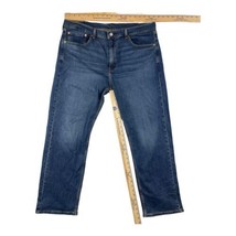 Levi&#39;s 505 Jeans Mens 38 x 30 Regular Fit Stretch Med/Dark Wash Denim Blue - £14.80 GBP