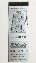 Rhine&#39;s Bar &amp; Grill  Progress, Pennsylvania Restaurant 20 Strike Matchbook Cover - $2.00