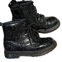 Doc Dr. Martens DMs Kids Size 10 Black Sparkle Boots #1460 - £26.85 GBP