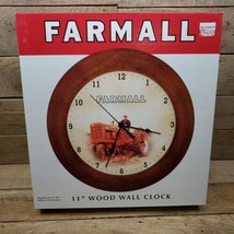 IH Farmall Tractors Wooded Clock 11&quot; Round Brand New In Box - £19.71 GBP