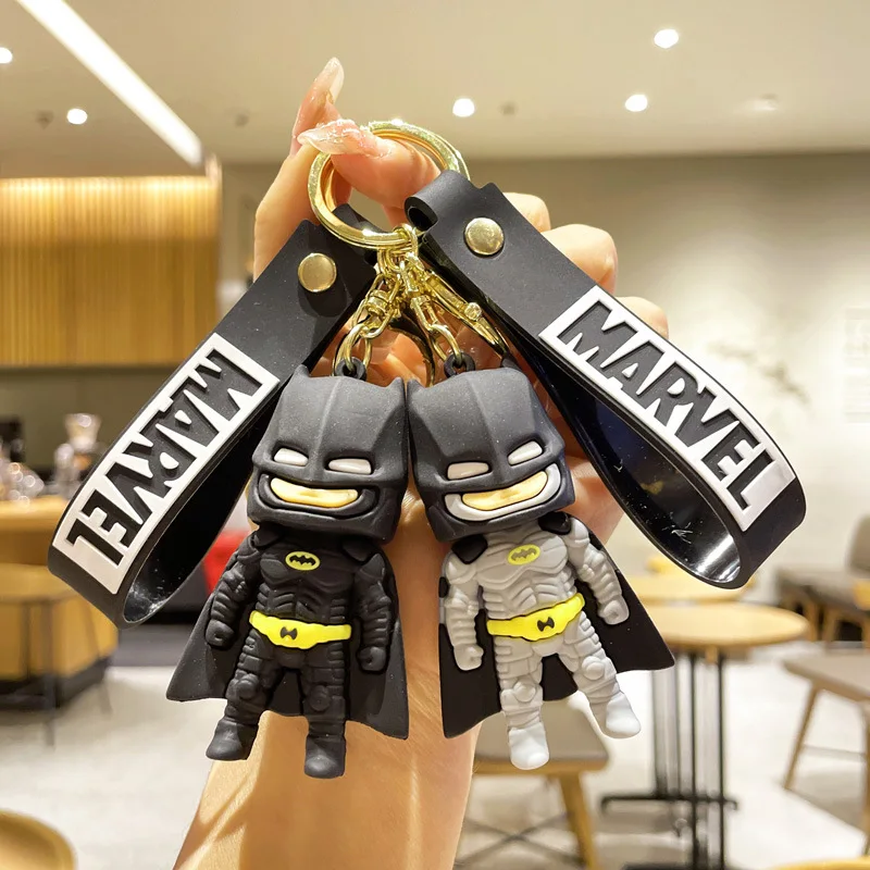 DC Comics Superhero Bat Man Keychains Cartoon Anime Figure Batman Doll Pendant - £10.33 GBP