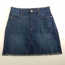 Arizona Womens Blue Jean Skirt Size 9 Cut Off Frayed Hem Dark Wash Denim... - £10.27 GBP