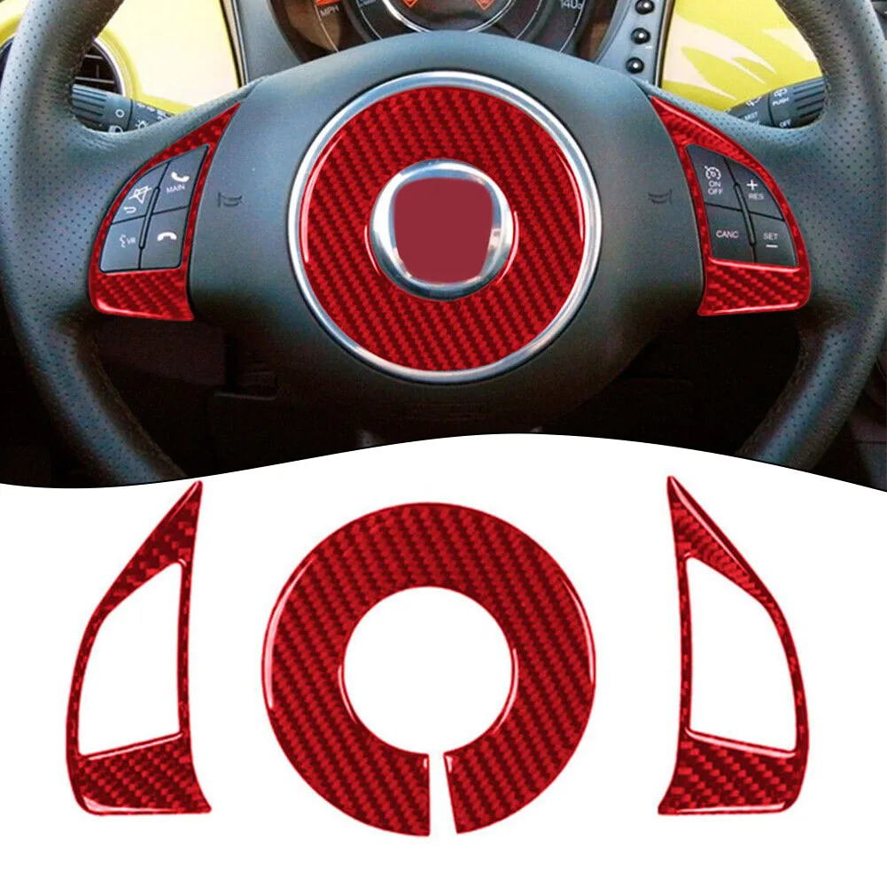 Car Steering Wheel Trim Cover Sticker Interior Moulding - Fiat 500 2012-... - £12.80 GBP