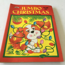 Vintage jumbo Christmas coloring and activity book Landolls 1992 edition puppy  - $19.75