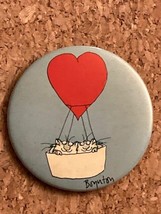 Vintage Sandra Boynton Cats With Heart Love Balloon 2.25&quot; Button Pin Pin... - £5.05 GBP