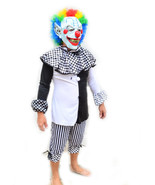 Mens Clown Costume For Halloween Party Black and White with Mask Curly Moe - $598.90 MXN