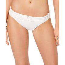 Michael Kors Shirred Logo Ring Hipster Bikini Bottom White Size M New  - £27.73 GBP
