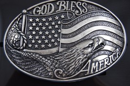 Nocona  God Bless America Buckle  American Flag Belt Buckle  37016 - £15.98 GBP