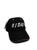 #1 Dad Embroidered Black Soft Baseball Cap Hat, Curved Brim, Adjustable - £9.07 GBP