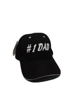#1 Dad Embroidered Black Soft Baseball Cap Hat, Curved Brim, Adjustable - £9.84 GBP