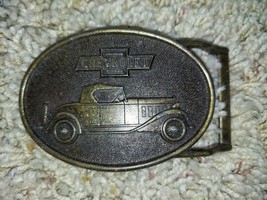CHEVROLET Vintage Collectible Brass Plated Belt Buckle RJR RJ ROBERTS Co.  - $23.36
