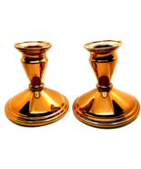 Vintage Candle Stick Holders Copper plated Mod Geo Atomic MCM Taper felt... - £31.24 GBP
