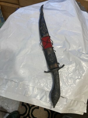 ANTIQUE GREEK DAGGER KNIFE &amp; SCABBARD, 1821 ON BLADE - Commemorative  - £97.12 GBP