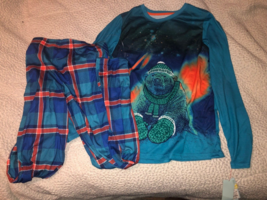 NWT Cat &amp; Jack Girls SZ XL 14-16 2 Piece Pajama Set Polar Bear Northern Lights - £6.95 GBP