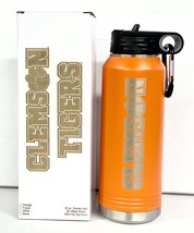 Clemson Tigers Orange 32oz Double Wall Insulated Stainless Steel Sport B... - £31.45 GBP