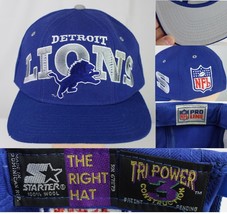 Vintage Starter Proline hat Detroit Lions wool NFL Tri Power snapback NICE! - £393.82 GBP