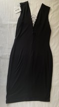 ALEXANDER WANG Women&#39;s Black Lace Up Bodycon Dress Size M - e804 - $1,459.53 MXN