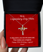 Mom Necklace 30th Birthday Gifts - Cross Pendant Jewelry Present For Pet Dog  - £39.92 GBP