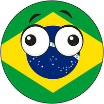 Brazil Country Ball Derp Googly Eyes Vinyl Decal 6 inches wide - £7.87 GBP+