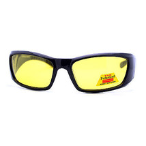 Polarisierte Linse Fahren Sonnenbrille Herren Rechteckig Biker Gelbe Linsen - £8.55 GBP