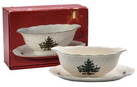 Nikko China Happy Holidays Gravy Boat &amp; Underplate Relish Crafted in Jap... - $22.43