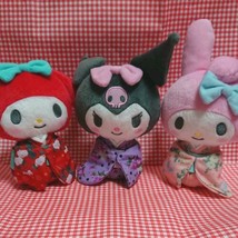 SANRIO MY MELODY KUROMI Plush doll Stuffed Figure SET Lot KIMONO PRIZE L... - $71.86