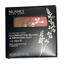 NUANCE BY SALMA HAYEK ILLLUMINATING BLUSH &amp; BRONZER DUO  GOLDEN PINK #550 - £6.95 GBP