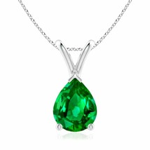 Authenticity Guarantee 
ANGARA 1.5Ctw Natural Emerald Solitaire Pendant Neckl... - £8,372.84 GBP