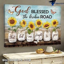 Sunflower Butterfly God Blessed The Broken Road That Led Me Straight To You - £12.77 GBP