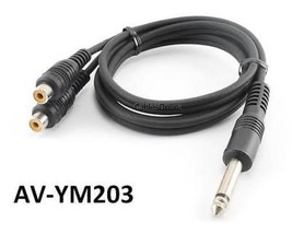 3Ft 1/4&quot; (6.3Mm.) Mono Plug To 2-Rca Female Audio Y-Cable, Av-Ym203 - £13.42 GBP