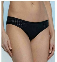 NEW Rachel Roy Solid Black Laser Mesh Sides Swim Bikini Bottom XL XLarge - £14.97 GBP