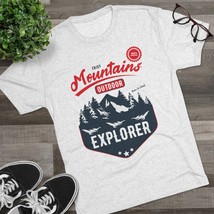 Unisex Tri-Blend Mountains Outdoor Explorer T-Shirt - Vintage Outdoorsy - $27.81+