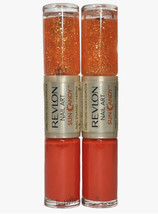 2X Revlon Sun Candy Nail Art 2-In-1 Nail Enamel - Color #450 Lava Flame - £7.43 GBP