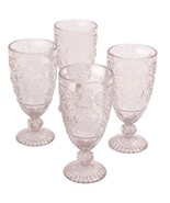 Four (4) Pioneer Woman ~ AMELIA ~ 14.7 Ounce ~ Embossed Glass ~ ROSE Gob... - $81.70 CAD