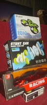 A CHILD&#39;S COLLECTION OF RC TOYS/LIGHTNING FAST SPORTS  &amp; STUNT CAR&amp; HELO... - $666.19 MXN