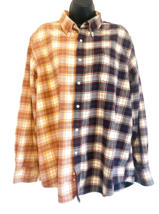 Members Mark Distressed Bleached Flannel Unisex Shirt Men&#39;s Size XL Brown Tan - £17.58 GBP