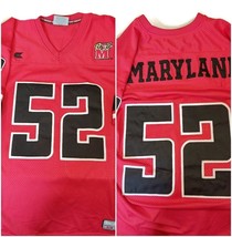 Vintage Mens Size L Colosseum Maryland Terrapins #52 2 Sided Football Jersey Red - £28.73 GBP