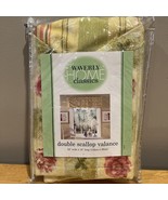 Waverly Lafayette Square Double Scalloped Valance Floral Stripe 52W&quot; x 15L&quot; - $27.71