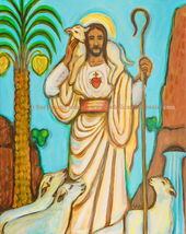 The Sacred Heart of Jesus Good Shepherd Art Print - £13.97 GBP+
