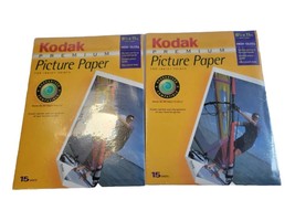 Kodak Premium High Gloss Picture Paper Sheets 8-1/2&quot; x 11&quot; Set of 2 Inkjet NEW - £8.62 GBP