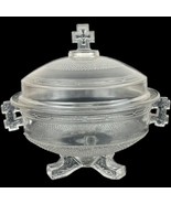 1880 EAPG Pattern Glass LaBelle Queen Anne Covered Bowl Low Compote Thre... - £22.16 GBP