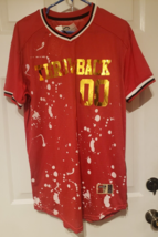 Bleecker and Mercer Throwback Red Splatter Foil Jersey w/Zippers Mens NWT Sz L - $16.49