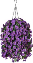 Artificial Faux Hanging Flowers Plants Basket For Outdoor Outside Porch - $708.86 MXN