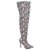 Thalia Sodi Wmn Over the Knee Boots Rominaa Size US 5M Natural Snake White Black - $34.65