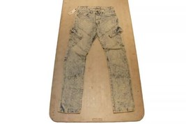 Light Blue Stonewash Trendy Slim Stretchy  Straight Leg Jeans Denim W 32... - £14.11 GBP
